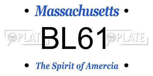 BL61 Massachusetts License Plate