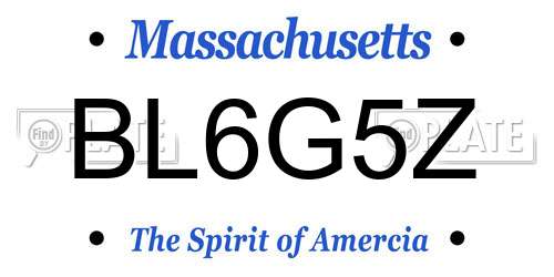 BL6G5Z Massachusetts License Plate