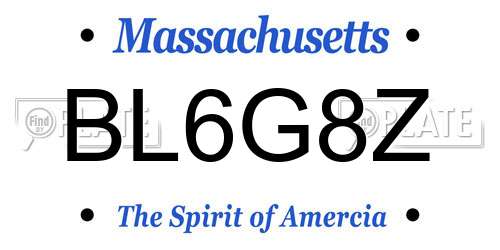 BL6G8Z Massachusetts License Plate