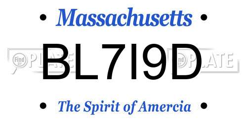 BL7I9D Massachusetts License Plate