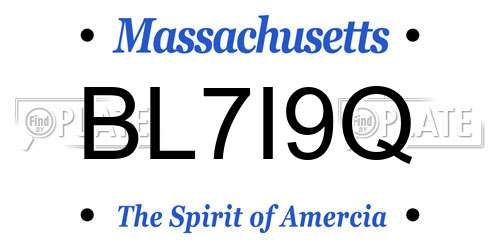 BL7I9Q Massachusetts License Plate