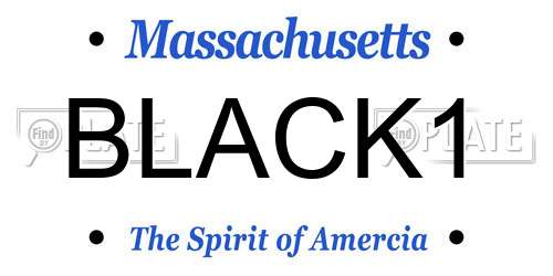 BLACK1 Massachusetts License Plate
