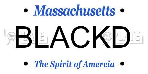 BLACKD Massachusetts License Plate