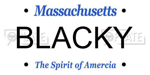BLACKY Massachusetts License Plate