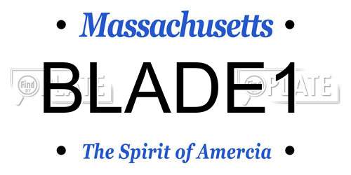 BLADE1 Massachusetts License Plate