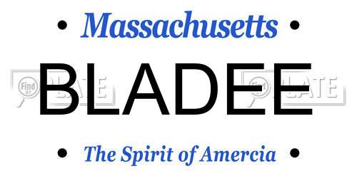 BLADEE Massachusetts License Plate
