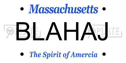 BLAHAJ Massachusetts License Plate