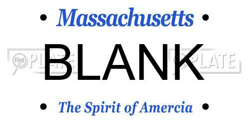 BLANK Massachusetts License Plate
