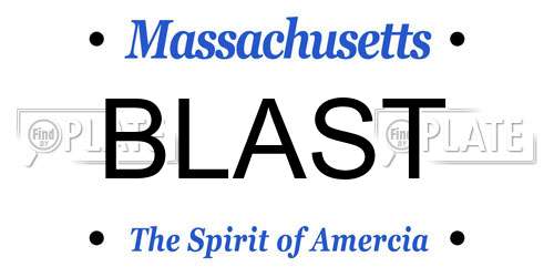 BLAST Massachusetts License Plate