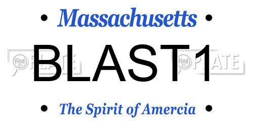 BLAST1 Massachusetts License Plate
