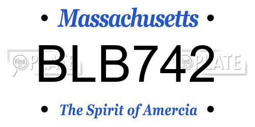 BLB742 Massachusetts License Plate