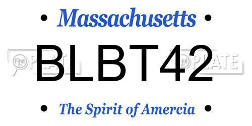 BLBT42 Massachusetts License Plate