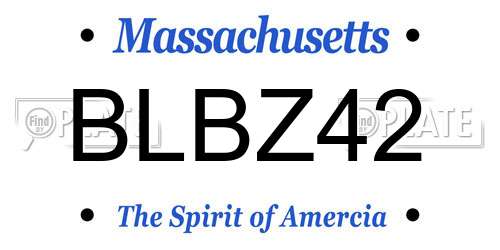 BLBZ42 Massachusetts License Plate