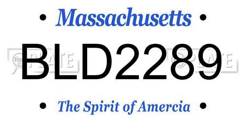 BLD2289 Massachusetts License Plate