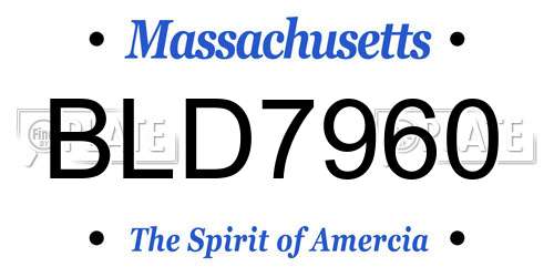 BLD7960 Massachusetts License Plate