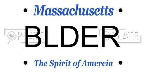 BLDER Massachusetts License Plate