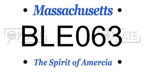 BLE063 Massachusetts License Plate