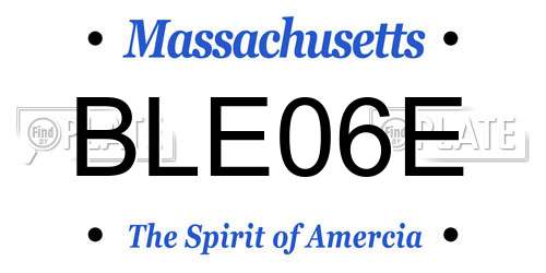BLE06E Massachusetts License Plate