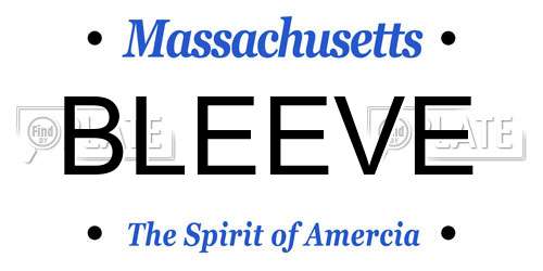 BLEEVE Massachusetts License Plate