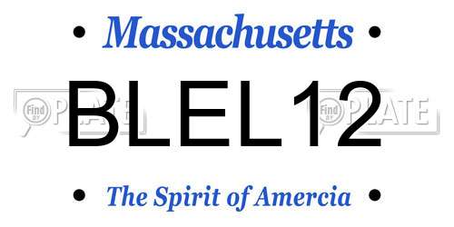 BLEL12 Massachusetts License Plate