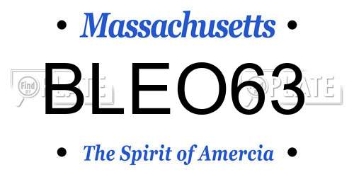BLEO63 Massachusetts License Plate