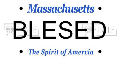 BLESED Massachusetts License Plate