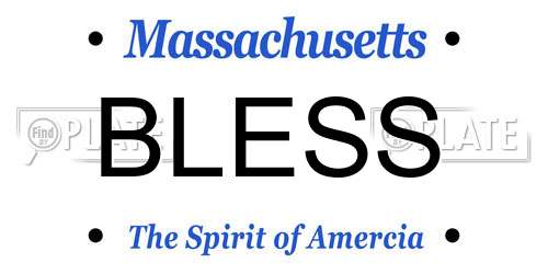 BLESS Massachusetts License Plate