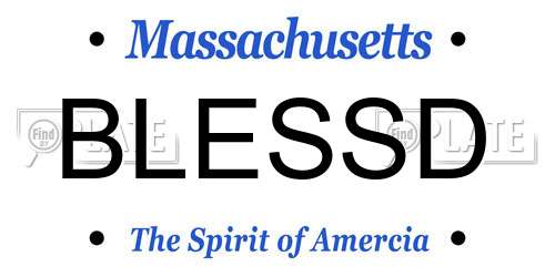 BLESSD Massachusetts License Plate