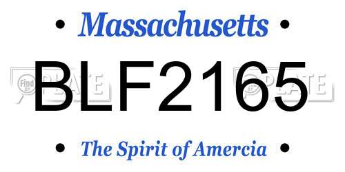 BLF2165 Massachusetts License Plate