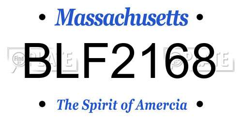BLF2168 Massachusetts License Plate