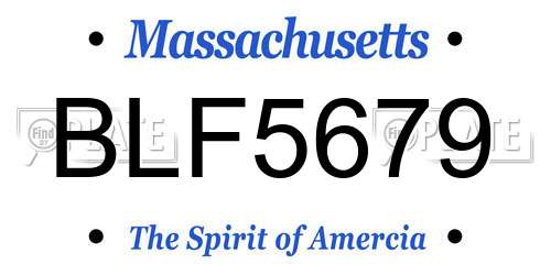 BLF5679 Massachusetts License Plate