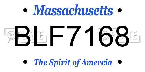 BLF7168 Massachusetts License Plate