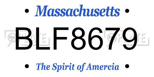 BLF8679 Massachusetts License Plate