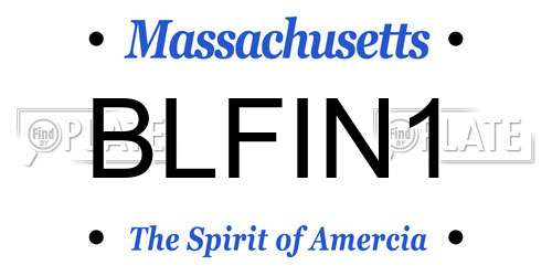 BLFIN1 Massachusetts License Plate