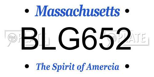 BLG652 Massachusetts License Plate