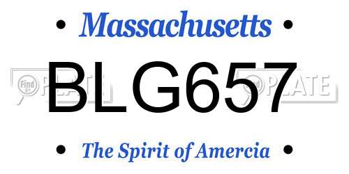 BLG657 Massachusetts License Plate