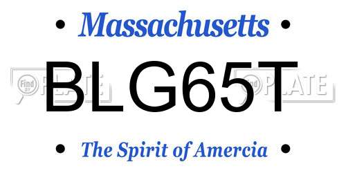 BLG65T Massachusetts License Plate