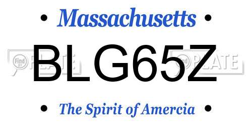 BLG65Z Massachusetts License Plate