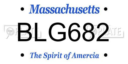 BLG682 Massachusetts License Plate