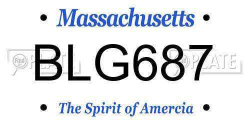 BLG687 Massachusetts License Plate