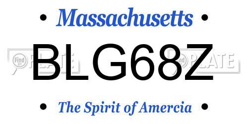 BLG68Z Massachusetts License Plate