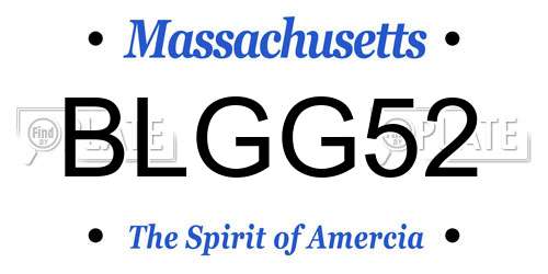 BLGG52 Massachusetts License Plate