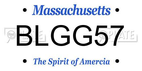 BLGG57 Massachusetts License Plate