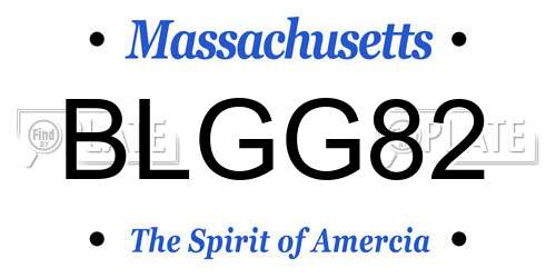 BLGG82 Massachusetts License Plate