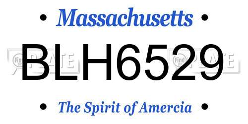 BLH6529 Massachusetts License Plate
