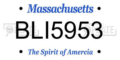BLI5953 Massachusetts License Plate