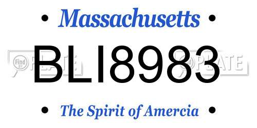 BLI8983 Massachusetts License Plate