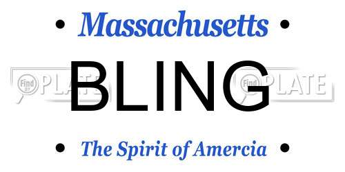 BLING Massachusetts License Plate