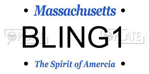BLING1 Massachusetts License Plate