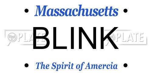 BLINK Massachusetts License Plate